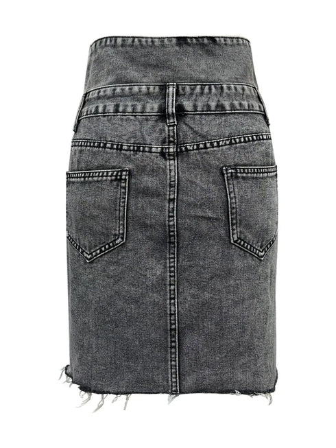 'Monica' High Waist Denim Skirt - Celes Fashion